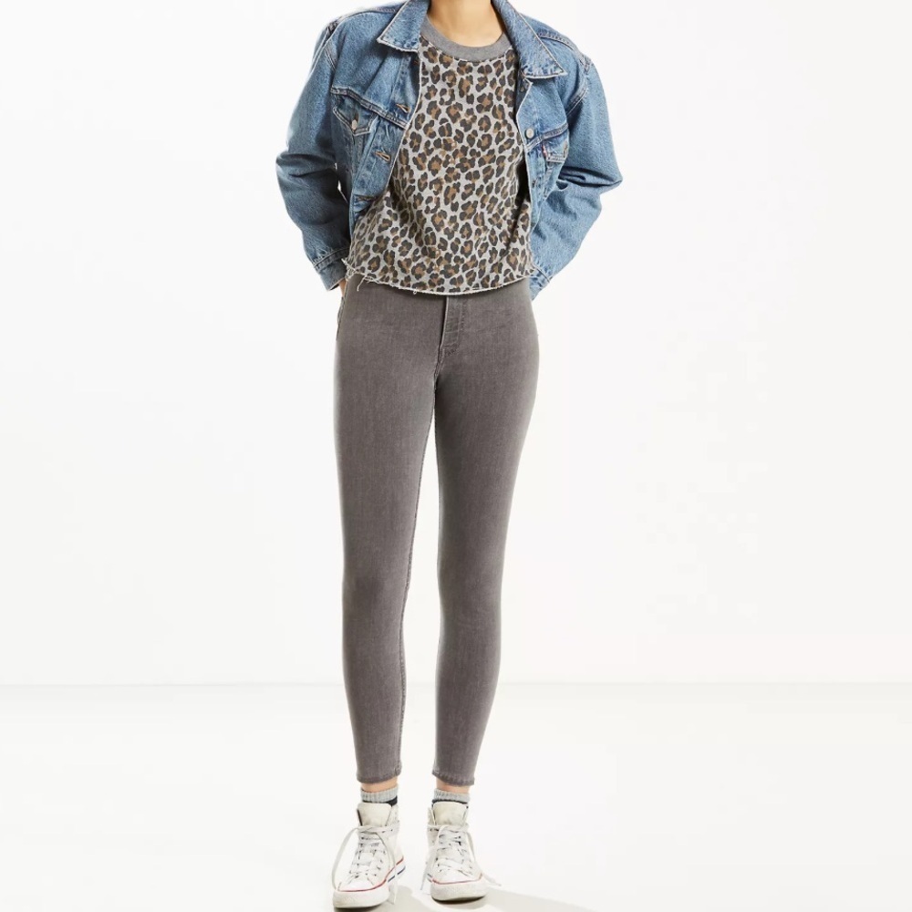 Levi’s Runaround super skinny grey high waisted stretch jeans Sz‎ L